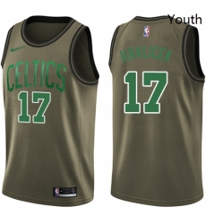 Youth Nike Boston Celtics 17 John Havlicek Swingman Green Salute to Service NBA Jersey