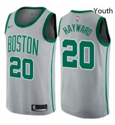 Youth Nike Boston Celtics 20 Gordon Hayward Swingman Gray NBA Jersey City Edition 