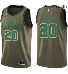 Youth Nike Boston Celtics 20 Gordon Hayward Swingman Green Salute to Service NBA Jersey 