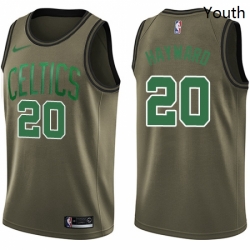 Youth Nike Boston Celtics 20 Gordon Hayward Swingman Green Salute to Service NBA Jersey 