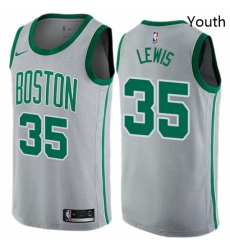 Youth Nike Boston Celtics 35 Reggie Lewis Swingman Gray NBA Jersey City Edition 