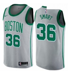 Youth Nike Boston Celtics 36 Marcus Smart Swingman Gray NBA Jersey City Edition