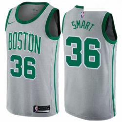 Youth Nike Boston Celtics 36 Marcus Smart Swingman Gray NBA Jersey City Edition