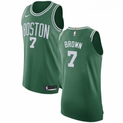 Youth Nike Boston Celtics 7 Jaylen Brown Authentic GreenWhite No Road NBA Jersey Icon Edition