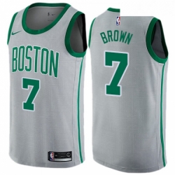 Youth Nike Boston Celtics 7 Jaylen Brown Swingman Gray NBA Jersey City Edition