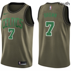 Youth Nike Boston Celtics 7 Jaylen Brown Swingman Green Salute to Service NBA Jersey