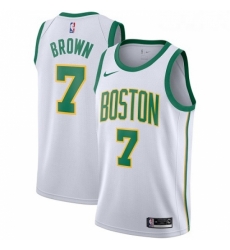 Youth Nike Boston Celtics 7 Jaylen Brown Swingman White NBA Jersey City Edition