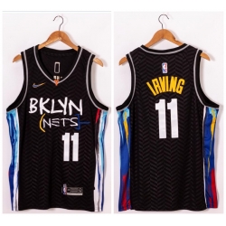 Men Brooklyn Nets 11 Kyrie Irving Black 2021 Nike Swingman Jersey