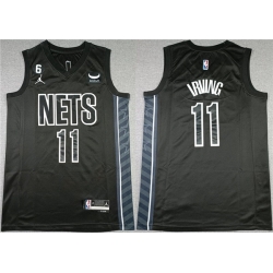 Men Brooklyn Nets 11 Kyrie Irving Black2022 23 Statement Edition No 6 Patch Stitched Basketball Jersey
