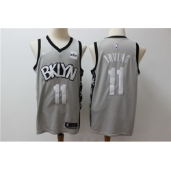 Men Brooklyn Nets 11 Kyrie Irving Gray Nike Swingman Jersey