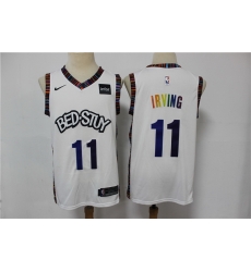 Men Brooklyn Nets 11 Kyrie Irving White 2020 City Edition Gradient Font Nike Swingman Jersey