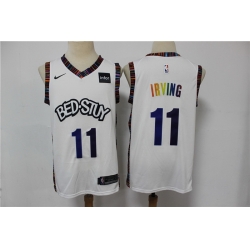Men Brooklyn Nets 11 Kyrie Irving White 2020 City Edition Gradient Font Nike Swingman Jersey