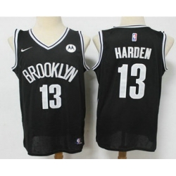 Men Brooklyn Nets 13 James Harden 2021 Black Swingman Stitched NBA Jersey With The NEW Sponsor Logo