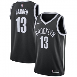 Men Brooklyn Nets 13 James Harden Black 2021 Nike Swingman Jersey