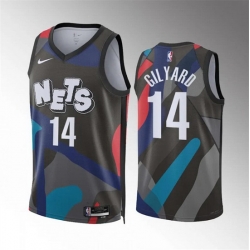 Men Brooklyn Nets 14 Jacob Gilyard Black 2023 24 City Edition Stitched Basketball Jersey