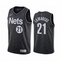 Men Brooklyn Nets 21 LaMarcus Aldridge Black NBA Swingman 2020 21 Earned Edition Jersey