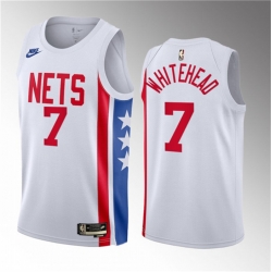 Men Brooklyn Nets 7 Dariq Whitehead White 2023 Draft Classic Edition Stitched Basketball Jersey
