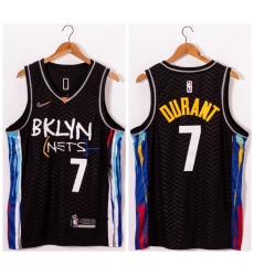 Men Brooklyn Nets 7 Kevin Durant Black 2021 Nike Swingman Jersey