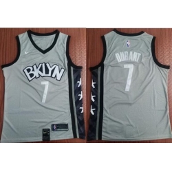 Men Brooklyn Nets 7 Kevin Durant Gray Nike Swingman Jersey