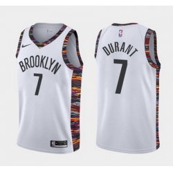 Men Brooklyn Nets 7 Kevin Durant  Swingman Black Basketball Jersey 2018 19 City Edition