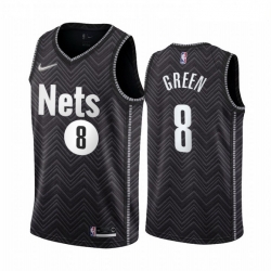 Men Brooklyn Nets 8 Jeff Green Black NBA Swingman 2020 21 Earned Edition Jersey