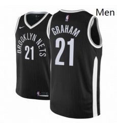 Men NBA 2018 19 Brooklyn Nets 21 Treveon Graham City Edition Black Jersey 