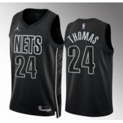 Men New York Brooklyn Nets Cam Thomas Black Fashion Stitched Jersey