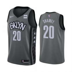 Men Nike Brooklyn Nets 20 Landry Shamet Gray NBA Swingman Statement Edition Jersey