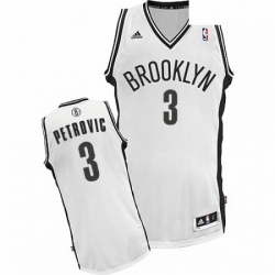Mens Adidas Brooklyn Nets 3 Drazen Petrovic Swingman White Home NBA Jersey