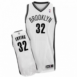 Mens Adidas Brooklyn Nets 32 Julius Erving Authentic White Home NBA Jersey
