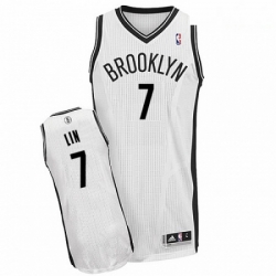 Mens Adidas Brooklyn Nets 7 Jeremy Lin Authentic White Home NBA Jersey