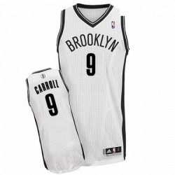 Mens Adidas Brooklyn Nets 9 DeMarre Carroll Authentic White Home NBA Jersey 