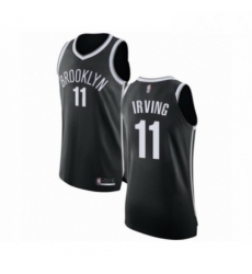 Mens Brooklyn Nets 11 Kyrie Irving Authentic Black Basketball Jersey Icon Edition 