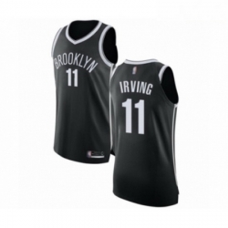Mens Brooklyn Nets 11 Kyrie Irving Authentic Black Basketball Jersey Icon Edition 