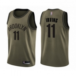 Mens Brooklyn Nets 11 Kyrie Irving Swingman Green Salute to Service Basketball Jersey 