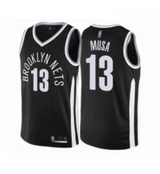 Mens Brooklyn Nets 13 Dzanan Musa Authentic Black Basketball Jersey City Edition 