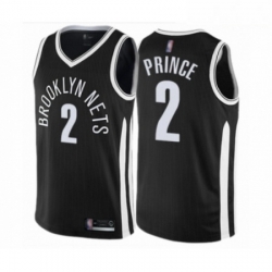 Mens Brooklyn Nets 2 Taurean Prince Authentic Black Basketball Jersey City Edition 