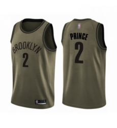 Mens Brooklyn Nets 2 Taurean Prince Swingman Green Salute to Service Basketball Jersey 