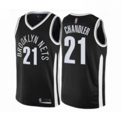 Mens Brooklyn Nets 21 Wilson Chandler Authentic Black Basketball Jersey City Edition 