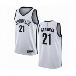 Mens Brooklyn Nets 21 Wilson Chandler Authentic White Basketball Jersey Association Edition 