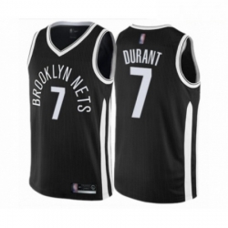 Mens Brooklyn Nets 7 Kevin Durant Authentic Black Basketball Jersey City Edition 