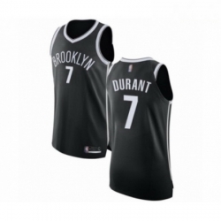 Mens Brooklyn Nets 7 Kevin Durant Authentic Black Basketball Jersey Icon Edition 