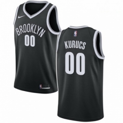 Mens Nike Brooklyn Nets 00 Rodions Kurucs Swingman Black NBA Jersey Icon Edition 