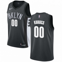 Mens Nike Brooklyn Nets 00 Rodions Kurucs Swingman Gray NBA Jersey Statement Edition 