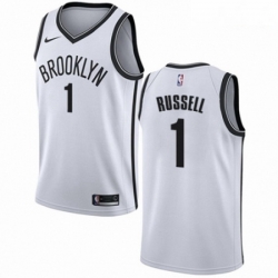 Mens Nike Brooklyn Nets 1 DAngelo Russell Swingman White NBA Jersey Association Edition