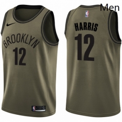 Mens Nike Brooklyn Nets 12 Joe Harris Swingman Green Salute to Service NBA Jersey 