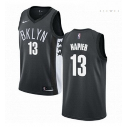 Mens Nike Brooklyn Nets 13 Shabazz Napier Swingman Gray NBA Jersey Statement Edition 