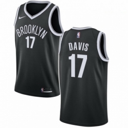 Mens Nike Brooklyn Nets 17 Ed Davis Swingman Black NBA Jersey Icon Edition 