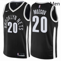 Mens Nike Brooklyn Nets 20 Timofey Mozgov Authentic Black NBA Jersey City Edition