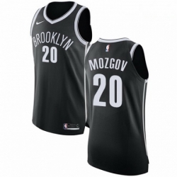Mens Nike Brooklyn Nets 20 Timofey Mozgov Authentic Black Road NBA Jersey Icon Edition